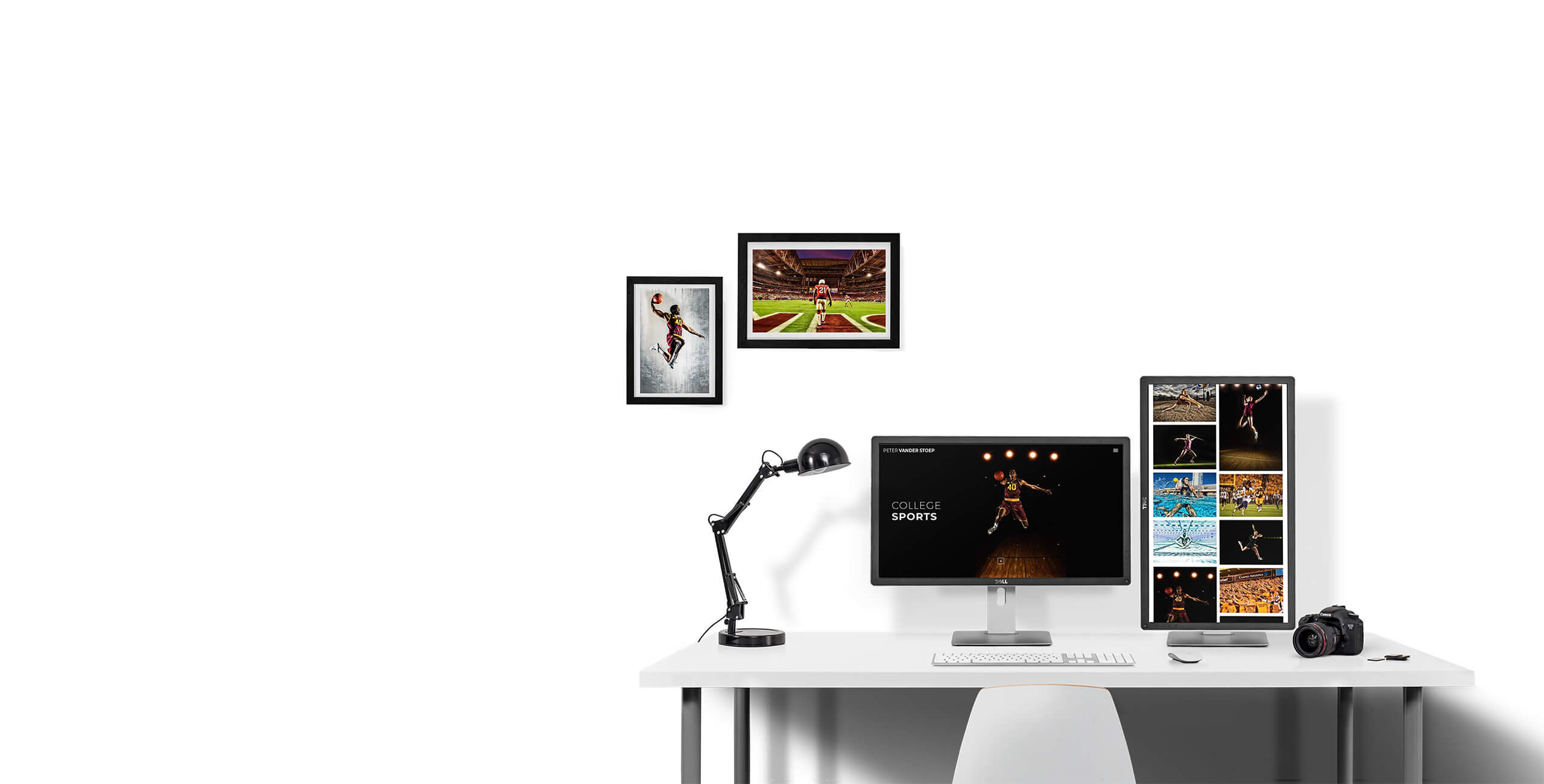 professional photography website design mockup on various display types