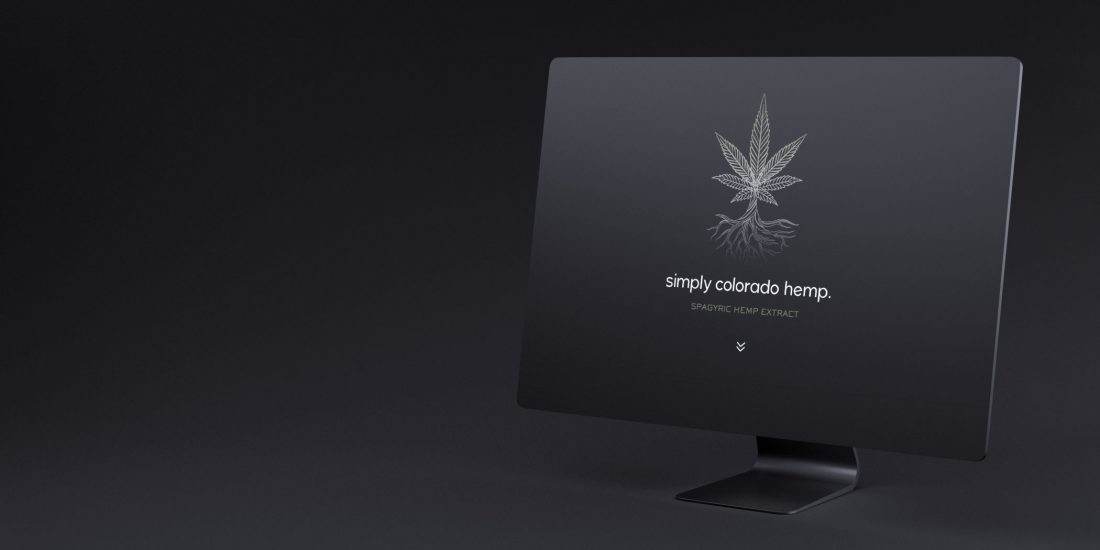 hemp extract website homepage design on desktop monitor