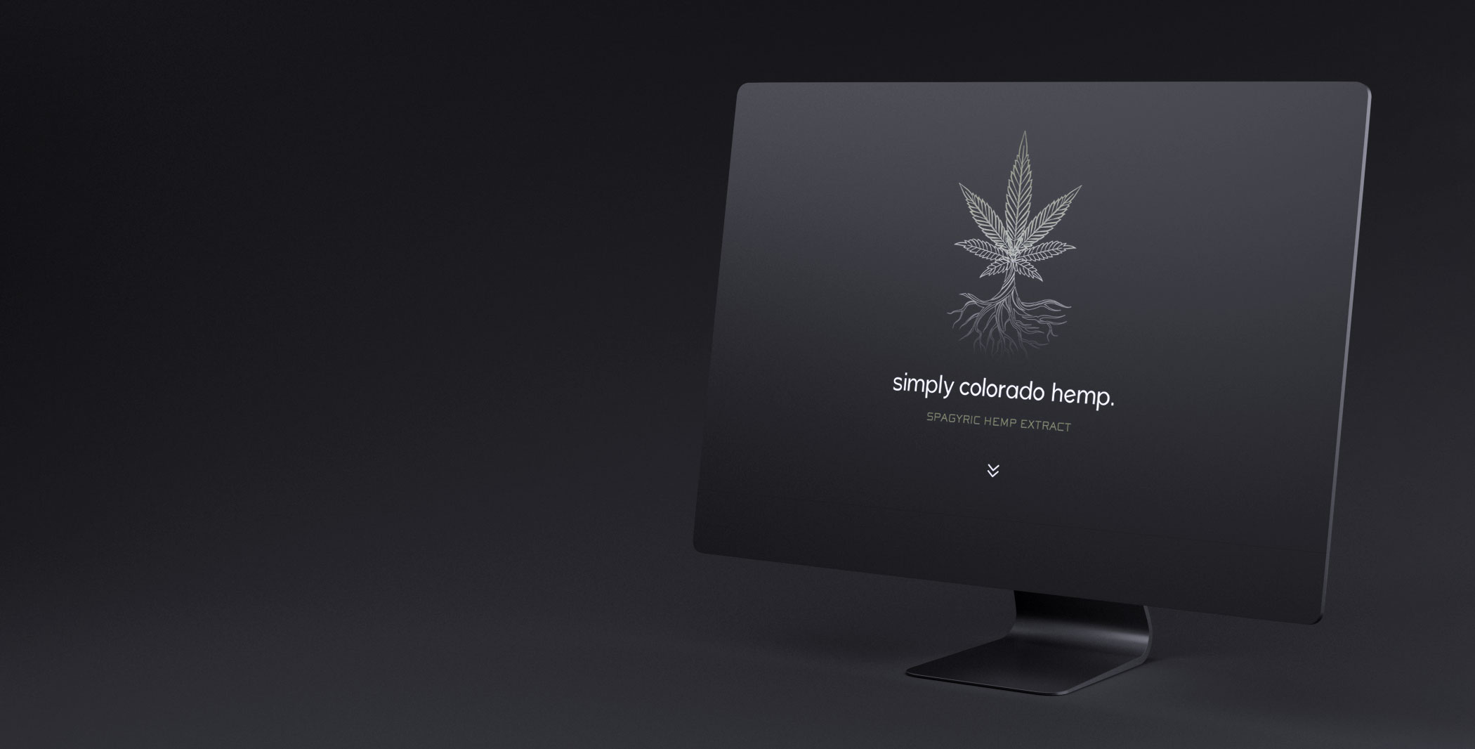 hemp extract website homepage design on desktop monitor